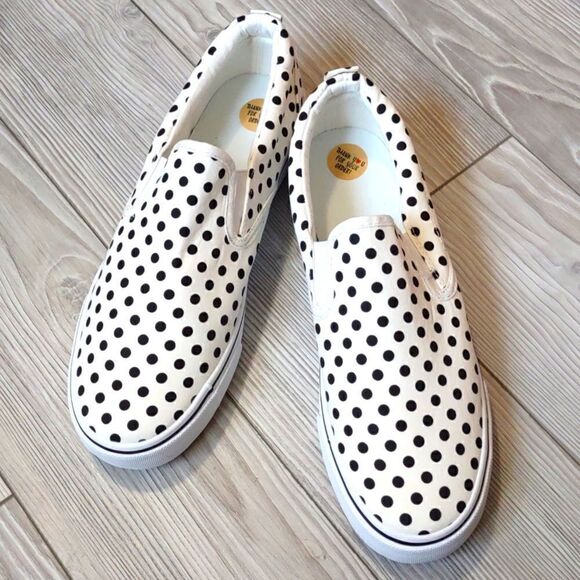 (85-2654)  🔥3/$20🔥  Women's Polkadot Slip on Canvas Sneakers  Sz 11 - Picture 5 of 12